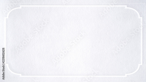 White embossed vintage frame background, elegant ornamental border, luxury paper texture, classic decorative template, floral corner design, wedding invitation backdrop, minimalist blank card mockup