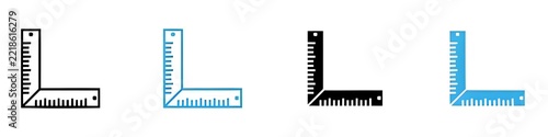 Carpenter Ruler Icon Ideal for Construction and DIY Tools. Thin line customizable illustration. Contour symbol. Vector isolated outline drawing. Editable stroke
