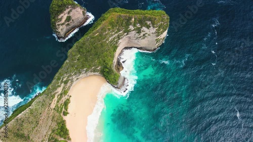 Kelingking Beach Nusa Penida Drone View Of T Rex Cliff And Turquoise Bay