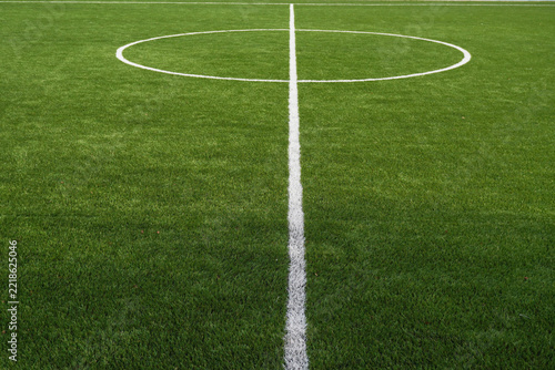 Soccer Field with Center Circle and Line