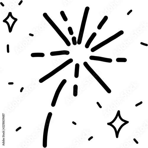 firework black drawing line