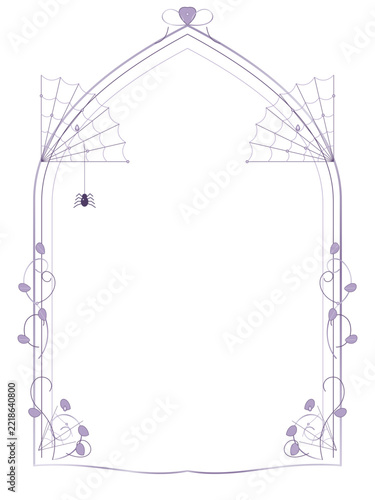 Silver Gothic Spiderweb Invitation Frame