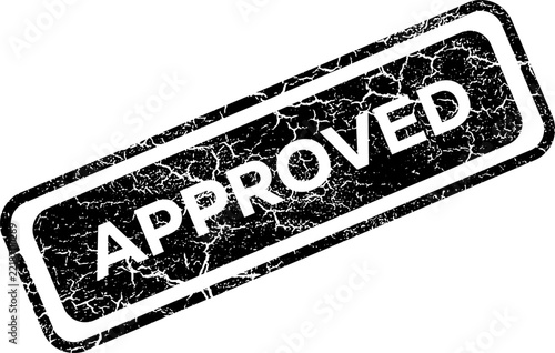 Grunge style rubber stamp with the word approved isolated on a white background