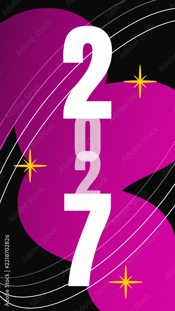 Fototapeta premium Event celebration for the year 2027 with creative design and bright colors