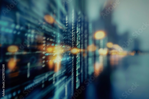 Intentionally Blurred Background of Data Technology, Digital Information and Computing