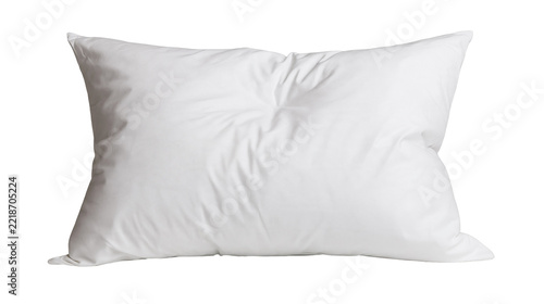 Soft white rectangular bed pillow with wrinkled fabric texture