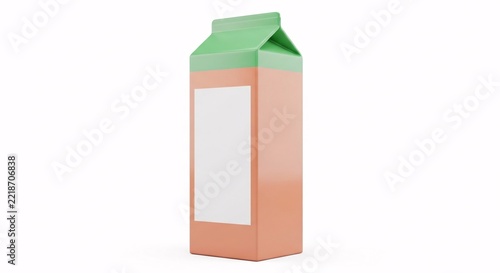 Empty carton packaging mockup with green top and blank label area