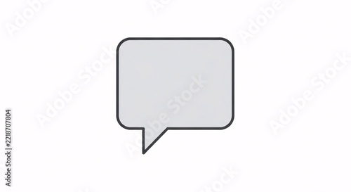 Minimalist speech bubble icon on white background