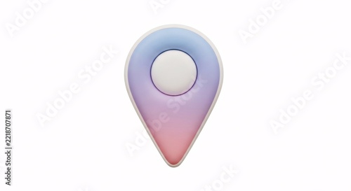 Pastel gradient map pin icon on white background