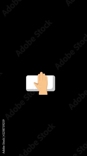 Vertical Hand Wiping Cleaning Animation Alpha Channel for Social Media Reels 4K