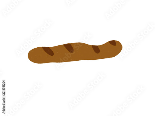 Brown French baguette bread with diagonal crust marks and elongated rustic loaf shape
