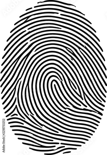 Fingerprint Illustration Design With Bold Black Biometric Lines, Minimalist Identity Concept Art, Modern Monochrome Graphic, For Security Branding, Poster, And T-Shirt Print