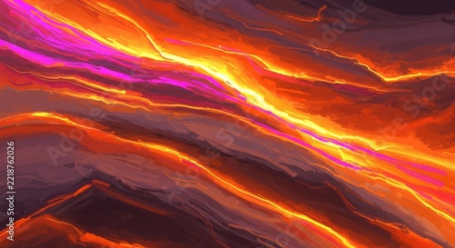 Abstract Molten Currents And Cosmic Dust Clouds