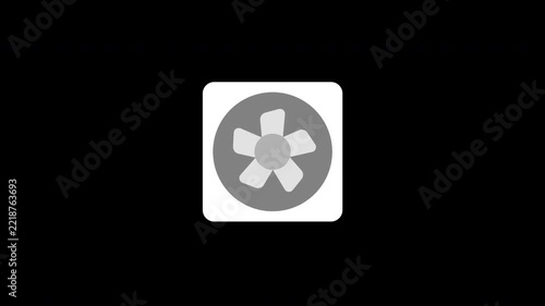Computer Cooling Fan Spinning Animation Alpha Channel Seamless Loop 4K