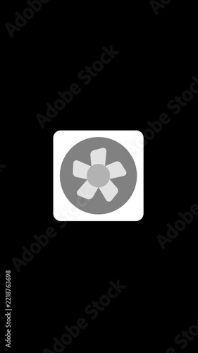 Vertical Cooling Ventilation Fan Spinning Animation Alpha Channel for Social Media 4K