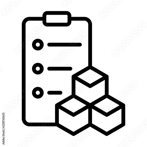 Inventory Icon - Black Outline