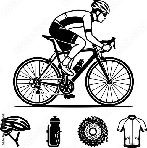 Cyclist Road Bike Equipment Set