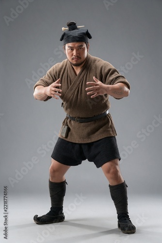 Chinese Qin Dynasty Wrestler in a Grappling Match