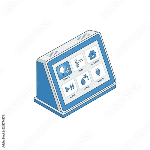 Smart Home Control Panel Isolated Icon Digital Technology and Automation Concept