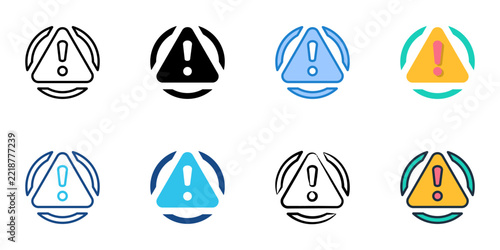 Risk icons set multiple style collection. Editable stroke 