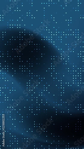 Blue digital background with white light dots in a smooth flowing abstract dark gradient. Suitable for tech or futuristic designs.
