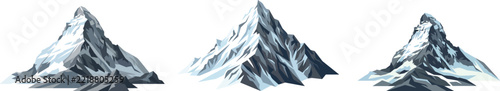 Snow Capped Mountain Peaks Collection .