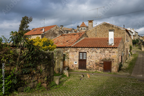Traditional stone houses and cobbled streets in Idanha-a-Velha, Portugal.