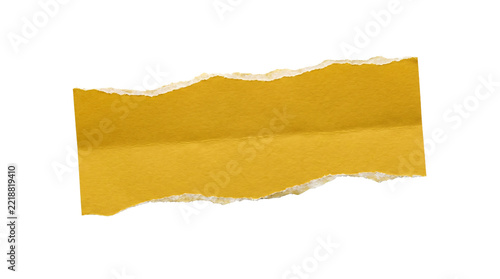 Torn golden paper piece with rough edges and grainy texture, isolated on transparent background, scrapbooking element