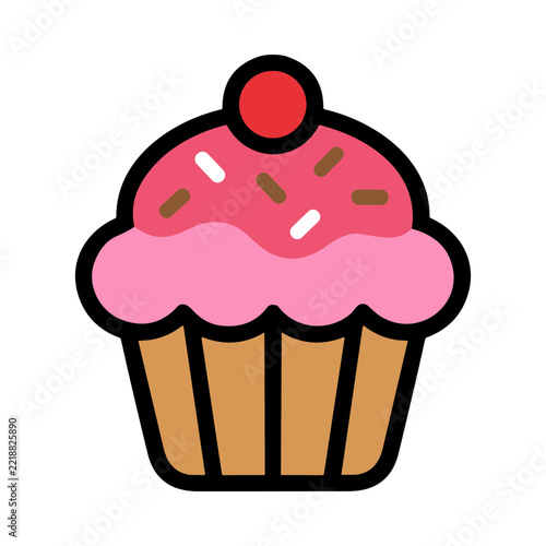 Colorful Cupcake with Sprinkles and Cherry on Top in a Vibrant Presentation
