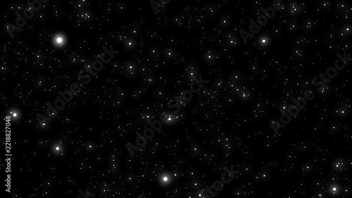 Dense Field of White Stars on Black Background space night