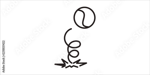 Line bounce jump tennis ball with spring effect