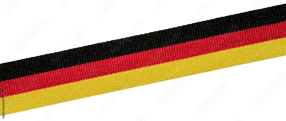 Fototapeta premium isolated german flag ribbon diagonal banner, national colors stripe
