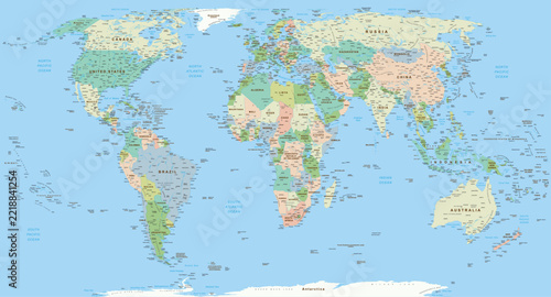 World map vector globe template - equal earth