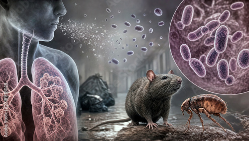 Pneumonic plague infection.
