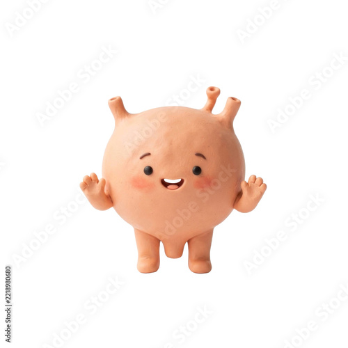 Cute Cartoon Bladder Character, Medical Illustration, Vector Art