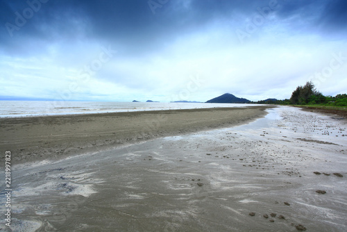 Tropical sunrise beach at ma muong beach or ma muong bay (Mango Bay) in Thung Tako, Chumphon province, Thailand