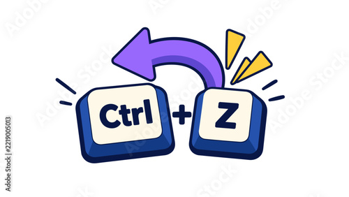 Obraz na plátně Undo keyboard shortcut illustration