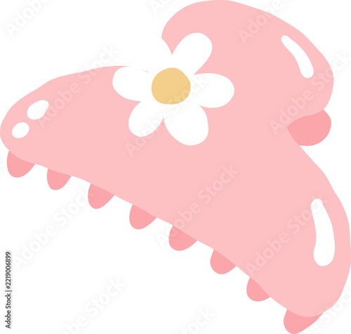 cute hair clip fashion accessories with daisy flower cartoon vector illustration