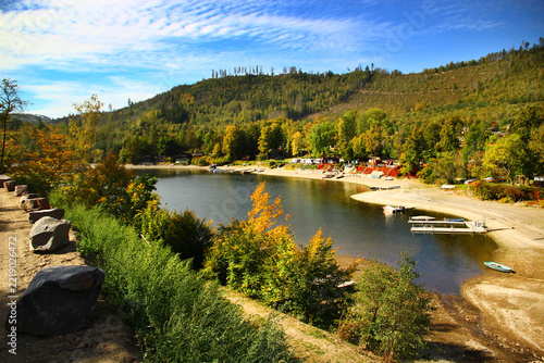 Portenschmiede Nature Recreation Area on Saale river, Thuringian Slate Mountains and Upper Saale Nature Park in Thuringia, Germany