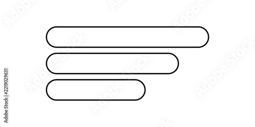 Menu list ui icon with rounded horizontal bars vector isolated background illustration design