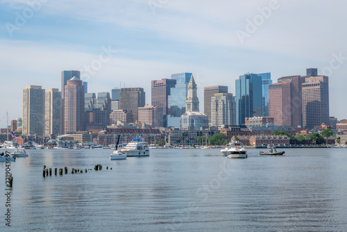 The skyline of Boston as seen from across the harbor