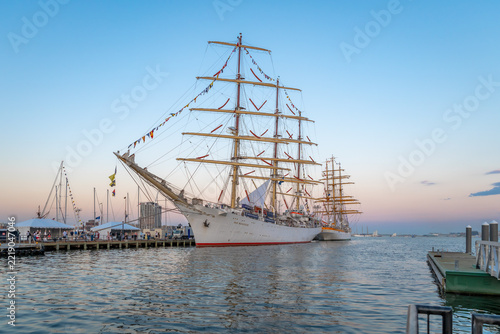 The Polish tall ship Dar Mlodziezy visits Boston, MA
