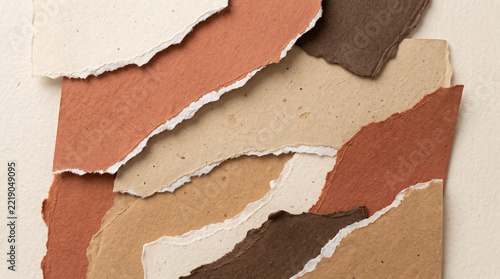 Abstract Torn Paper Texture Background in Earthy Tones