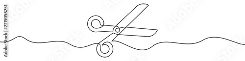 Scissors cutting line icon for craft or design projects