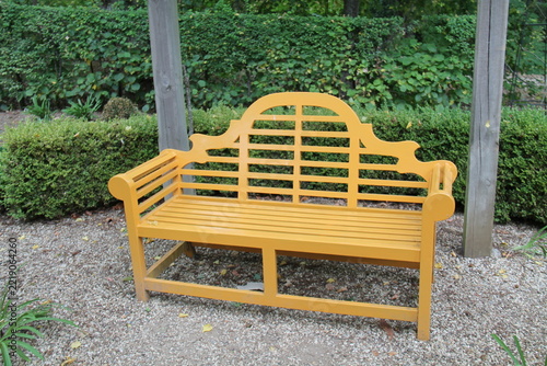 An Unusual Designed Wooden Park Bench Seat.