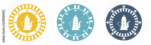 Teapot icon. Teapot illustration label design. Design for business. Vector illustration.