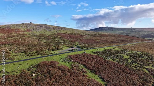 Small carpark next to road on Dartmoor perfect base to go walking