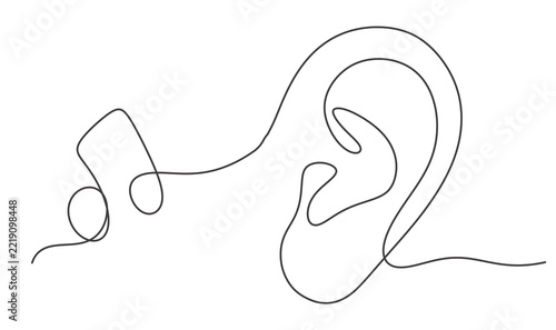 Continuous One Line Drawing Of a Human Ear
