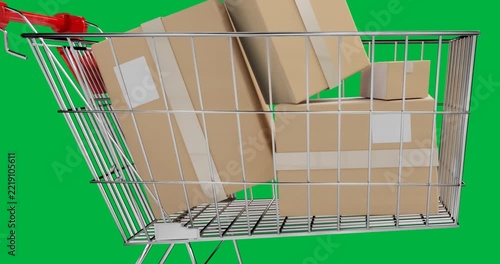 boxes shopping cart shopping