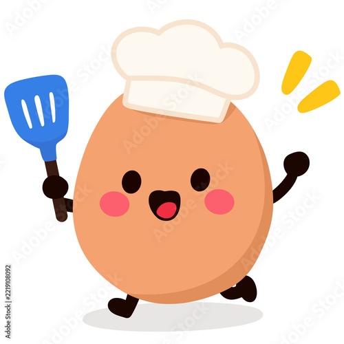 Cute Cartoon Egg Chef Illustration